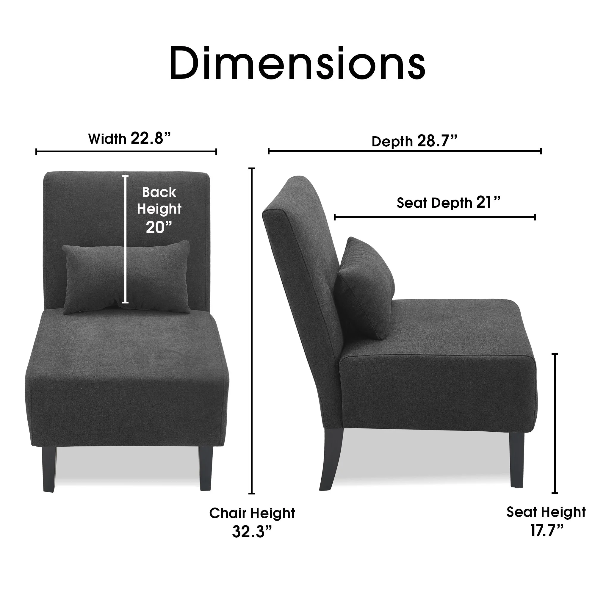 Serta Palisades Accent Chair Charcoal