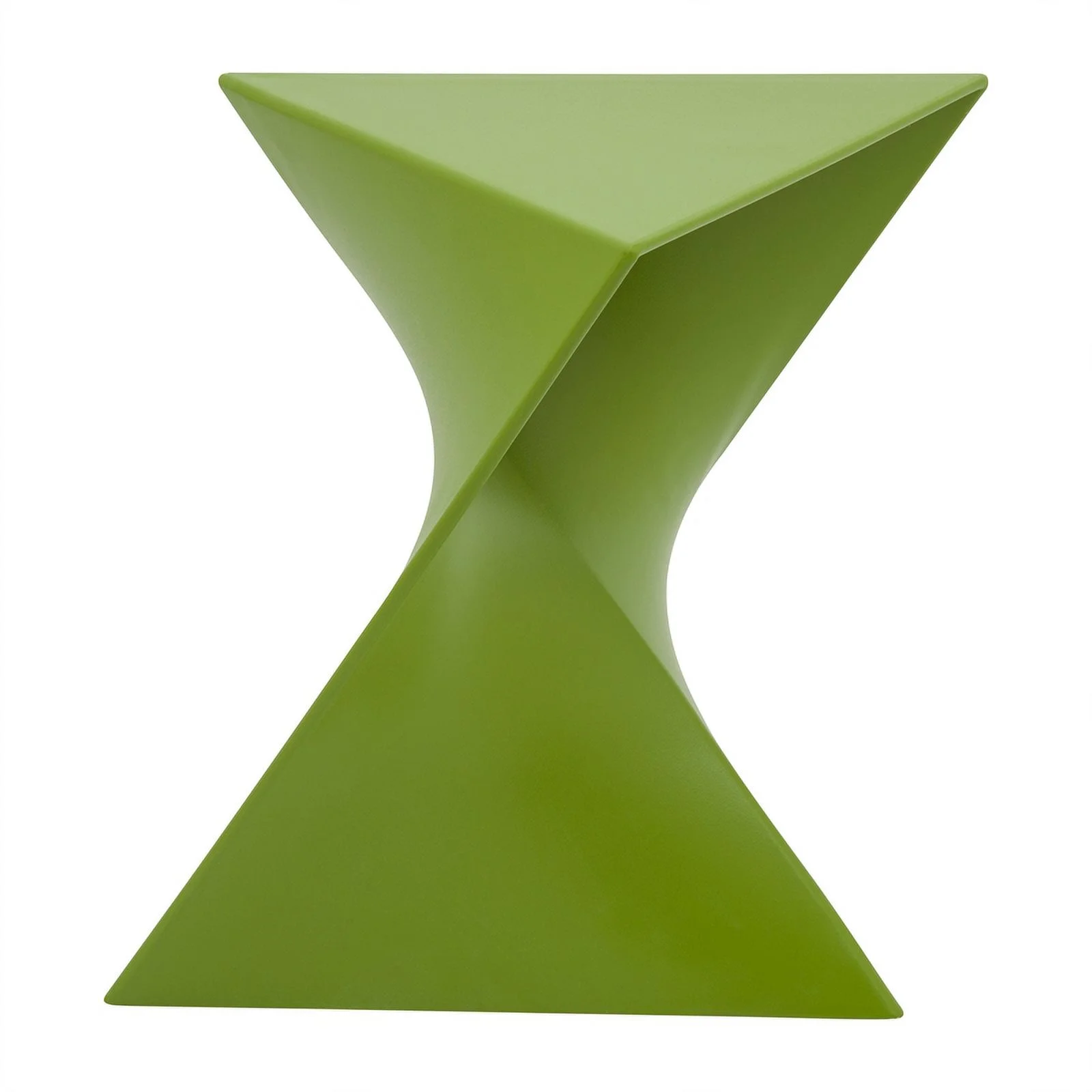 Home Square Modern Plastic Triangle End Table in Green - Set of 2