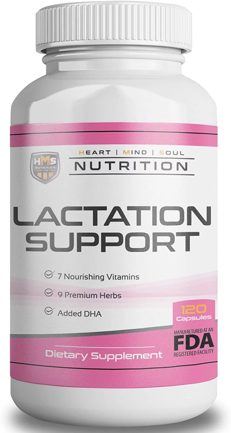 HMS Nutrition Lactation Support Capsules: Premium Mother's Breastfeeding Support: 7 Vitamins and 9 Organic Herbs to Support Breastmilk Production: 120 capsules  