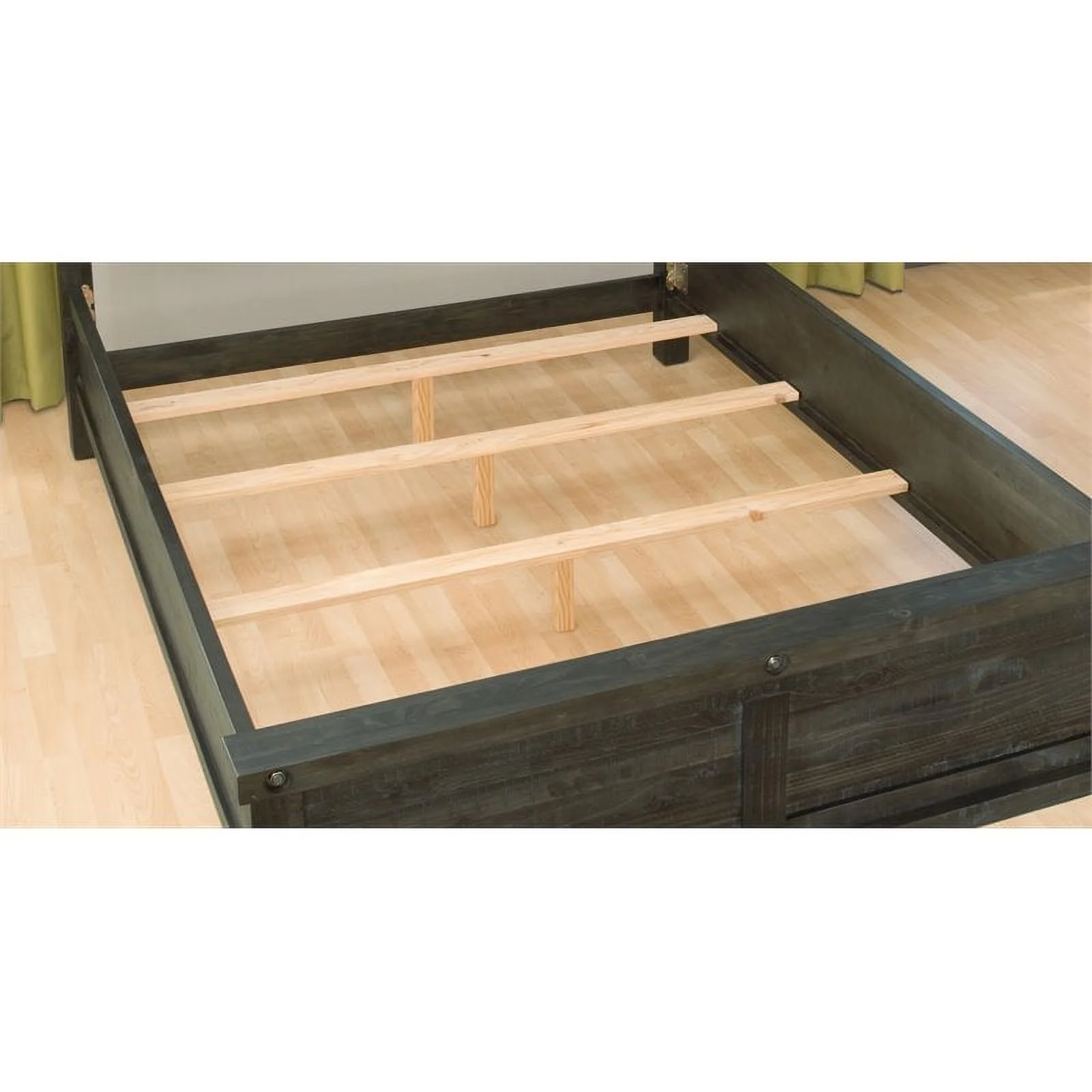 Bowery Hill Modern King Solid Pine Wood Panel Bed in Espresso Finish