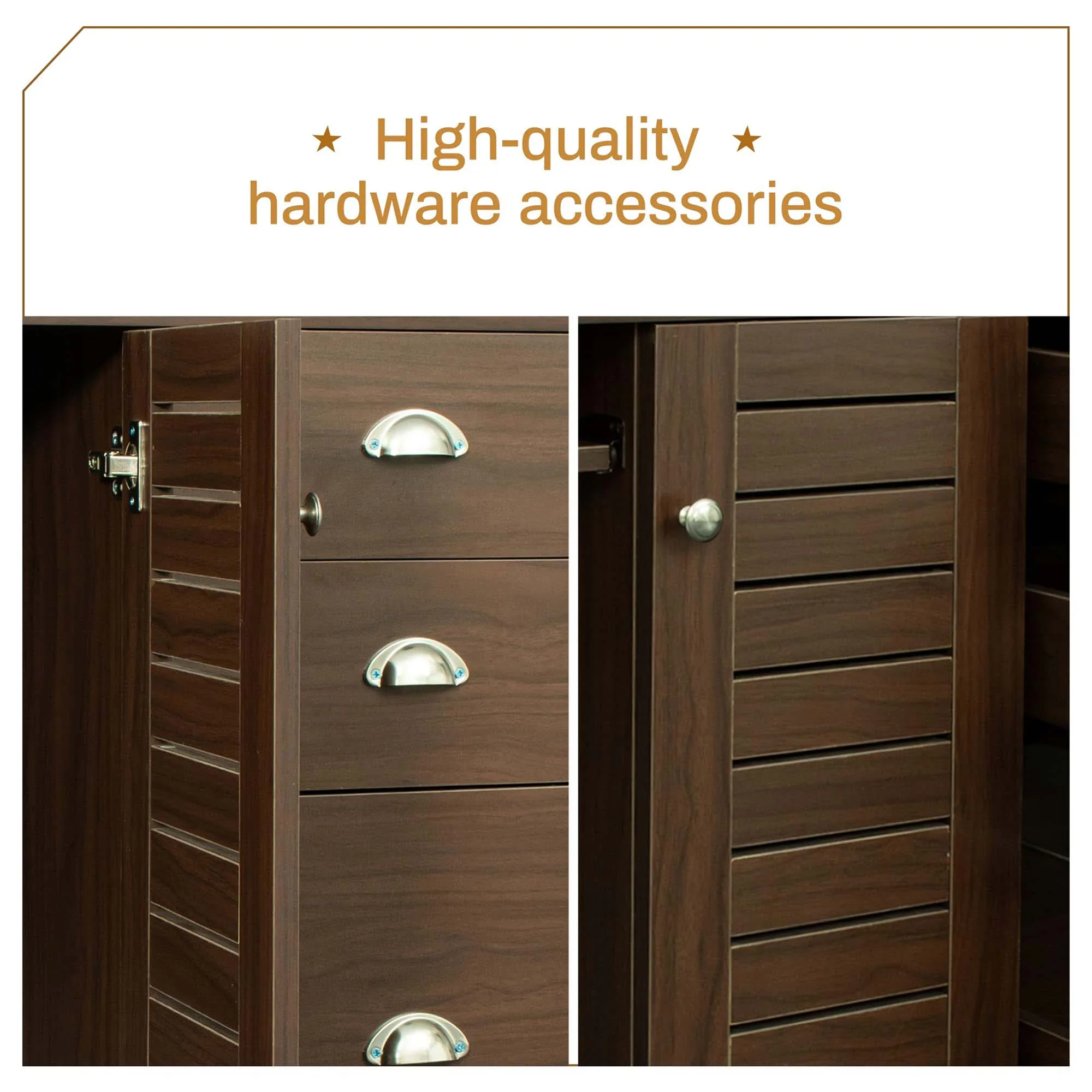 Momspeace Home Office Computer Desk with Hutch, 3 Drawers, Study Table, Keyboard Tray, Walnut