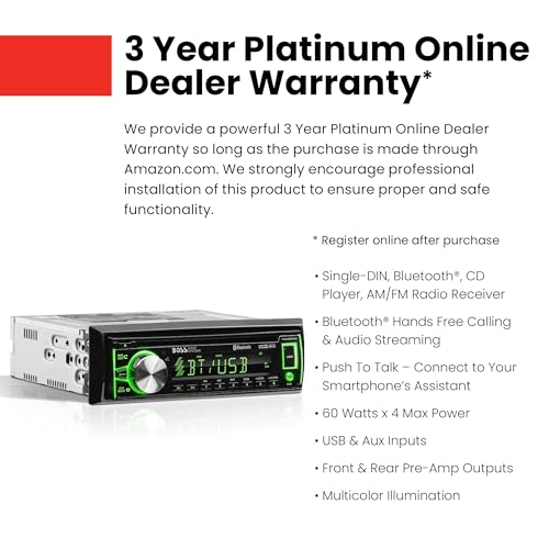 BOSS Audio Systems 656BCK Car Stereo Package - Single Din, Bluetooth, CD MP3 USB AM FM Radio, 6.5 Inch 2 Way Full Range Speakers, Black