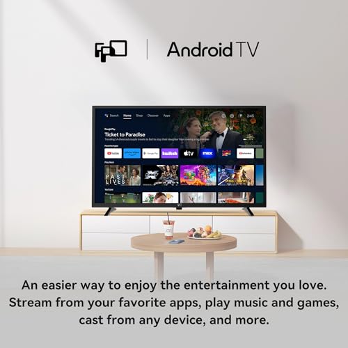 FPD 43 Inch Smart TV Flat Screen Frame LED Television Full HD 1080p Google Cast Built in, Streaming Live Ultra Thin HDR10 Android TV, Bluetooth, Vesa, Hdmi, WiFi (Palette-Series 2025)