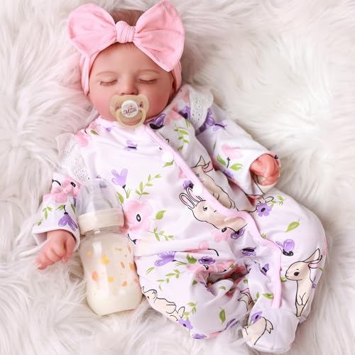 BABESIDE Lifelike Reborn Baby Dolls Girl - 20 Inch Realistic Newborn Baby Dolls with Poseable Body, Real Life Baby Dolls with Accessories for 3+ Year Old Girls Gifts, Pretend Play, Collection