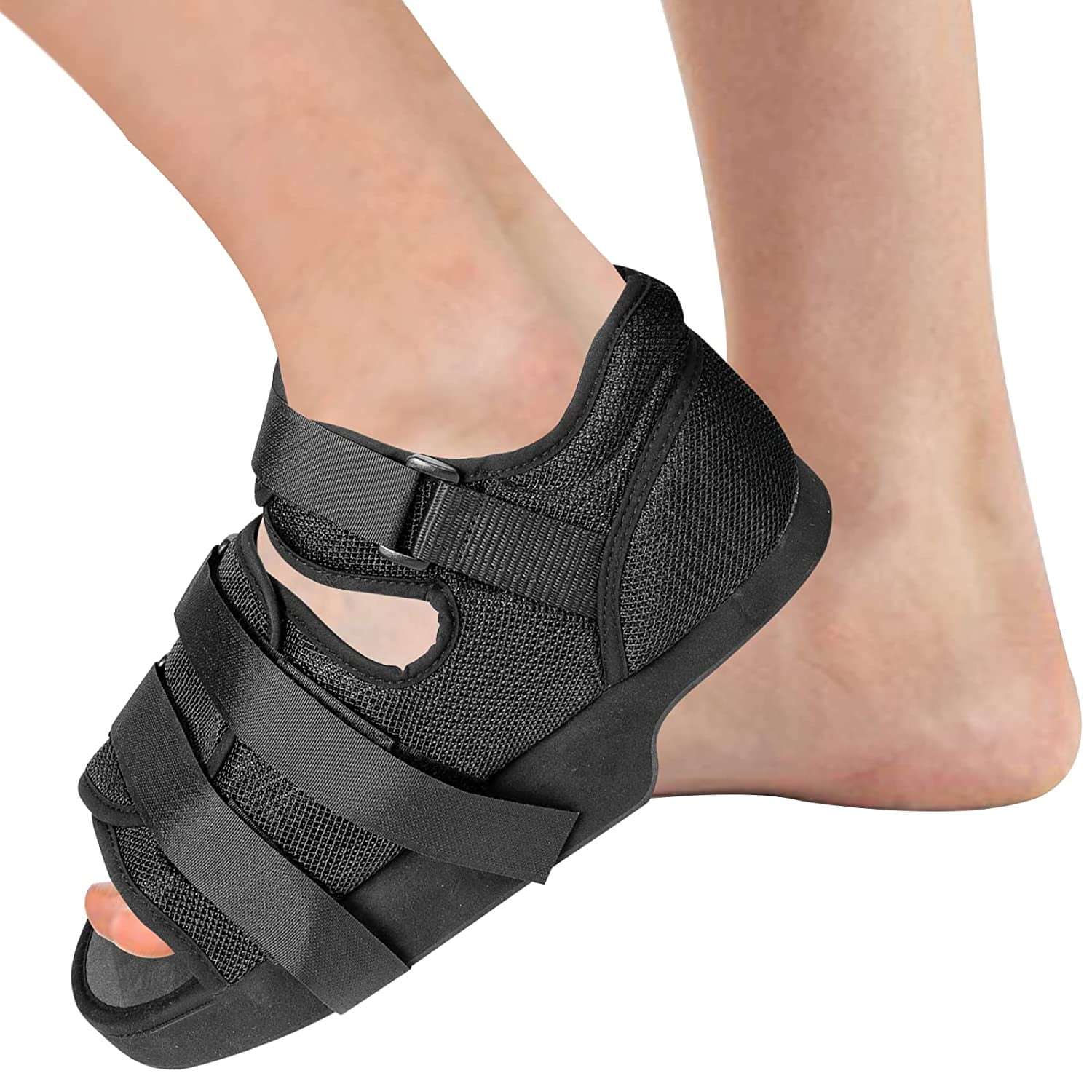 Post-op Shoes Heel Wedge Healing Shoe Lightweight Heel Relief Medical Orthopedic Foot Brace Off-loading Shoes for Ulcerations, Feet Wounds (Large)