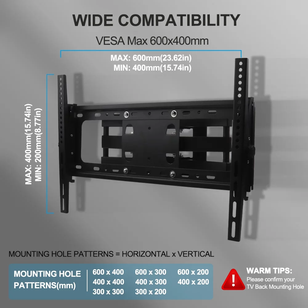 Full Motion TV Wall Mount Bracket 32 to 65 70 inch TV Stand with Articulating Swivel Tilt Extension