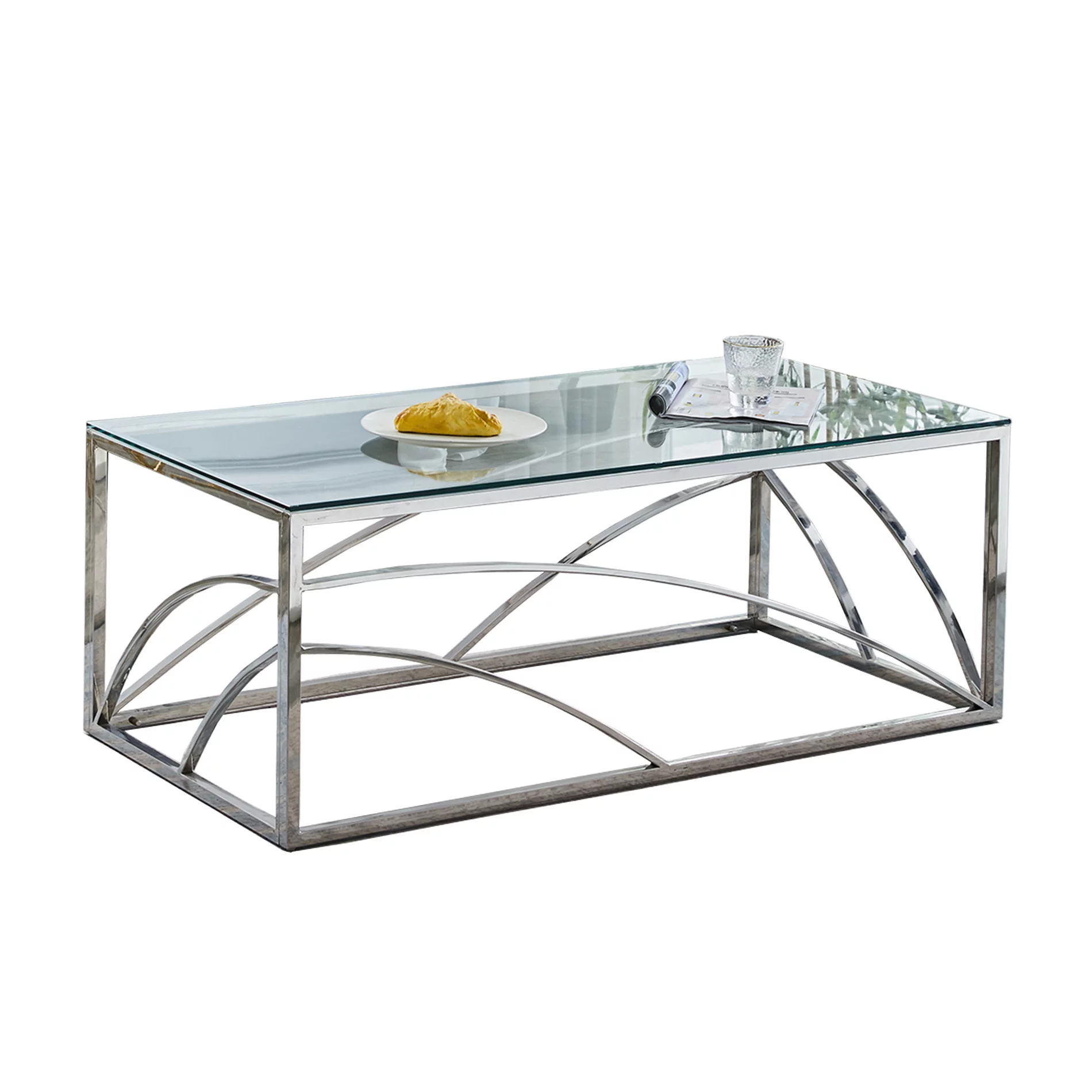 Modern Glass Coffee Table - 131*71*19.5 cm; 51.57*27.95*7.67 inch - Elevate with Sophistication