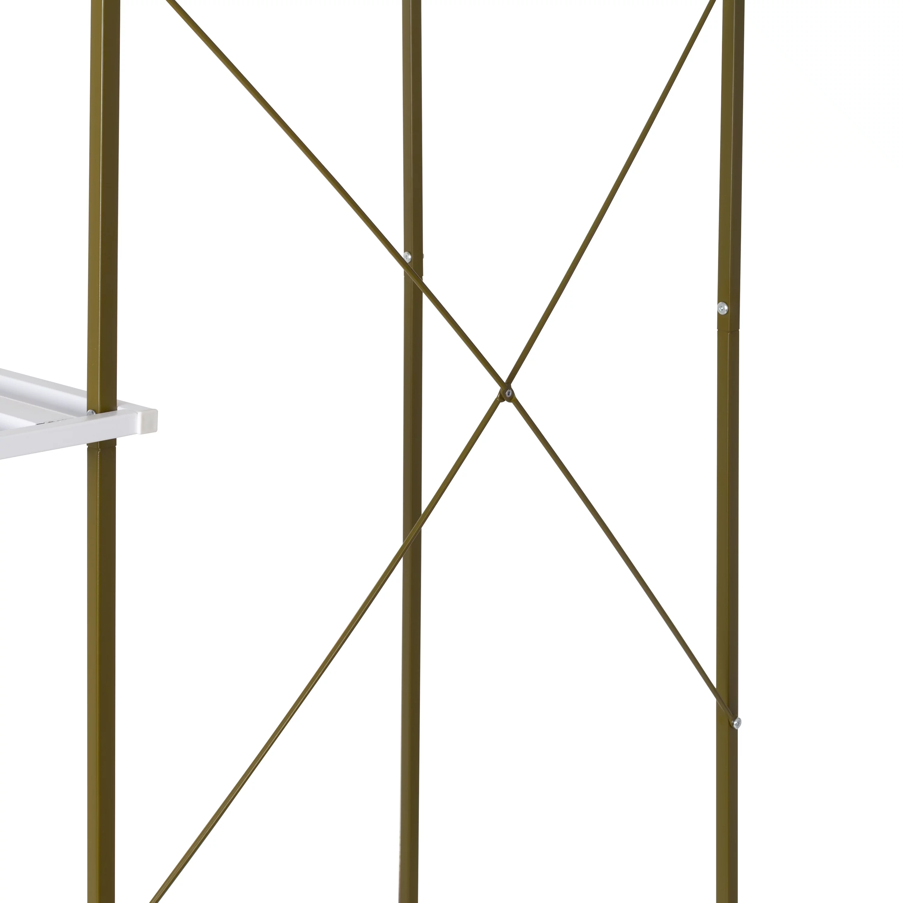 Honey-Can-Do Freestanding Open Metal Closet Wardrobe with 4 Shelves, Olive/White