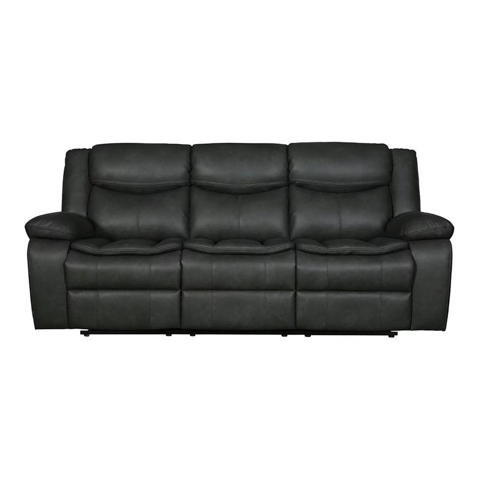 Titan Furnishings Transitional Faux Leather Reclining Sofa Set in Gray