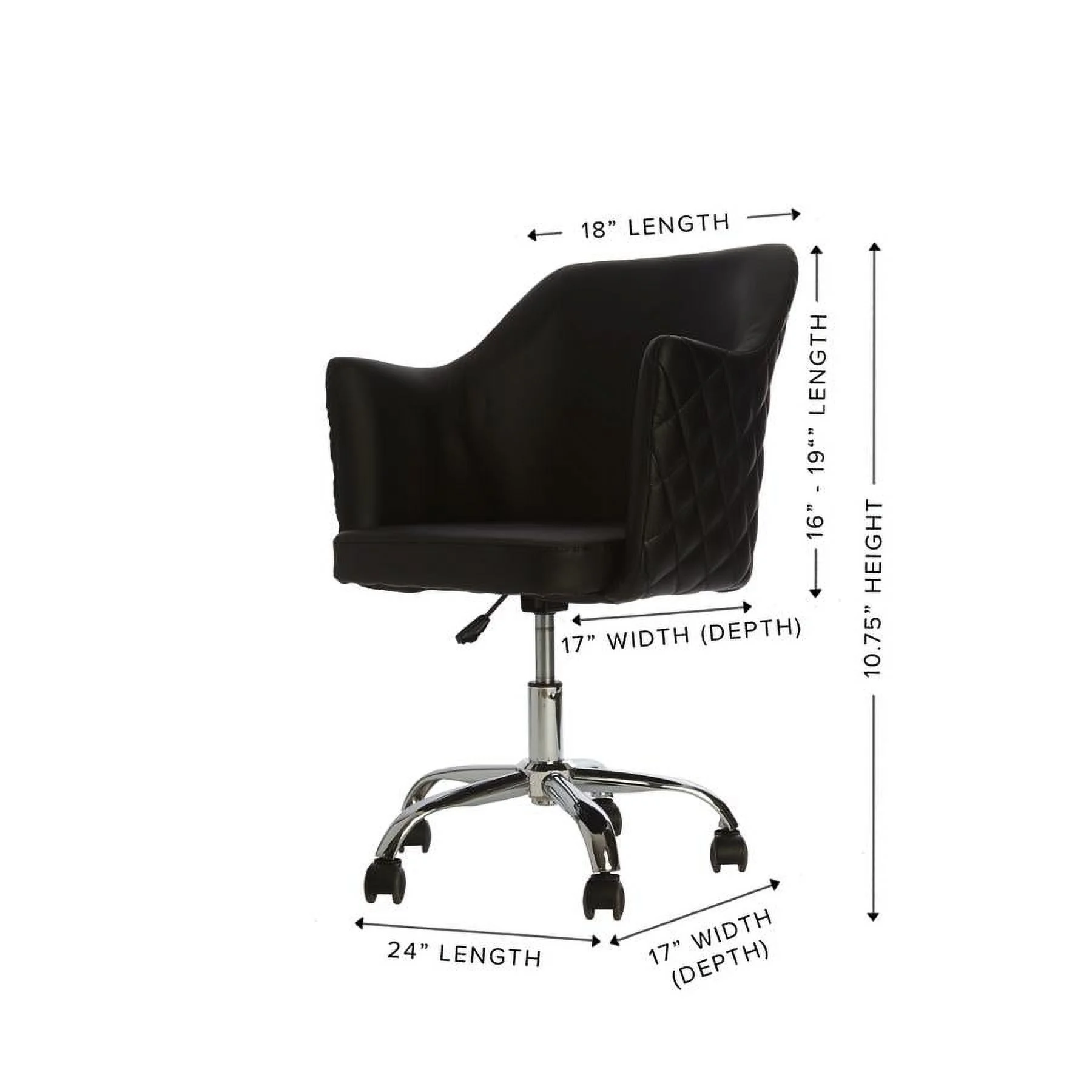 Impressions Vanity Coco Quilted Velvet Desk Chair with Wheels,Home Office Chair with Adjustable Height(White)