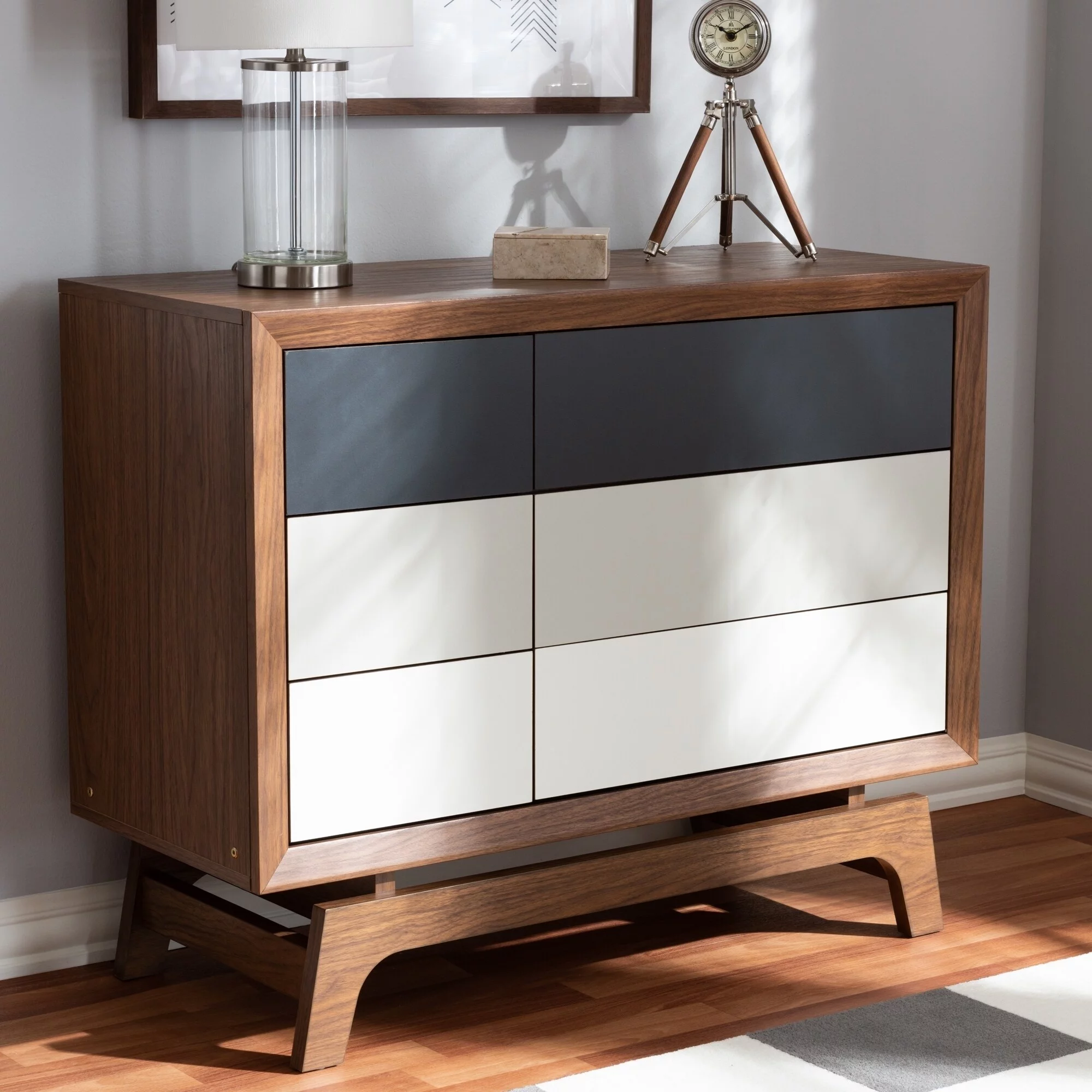 Baxton Studio Mid-Century 6-Drawer Chest