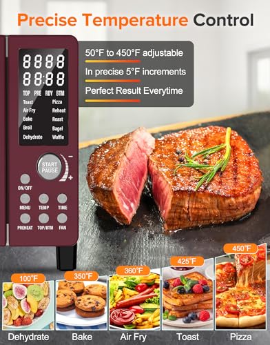 Nuwave Bravo Pro Smart 21QT Toaster Oven Air Fryer Combo, Convection Oven Countertop, 10 functions all in 1, with even & quick crisp technology, 50-450°F, 1800W, Stainless Steel