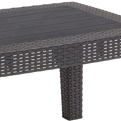 Flash Furniture Seneca Light Gray Faux Rattan Coffee Table
