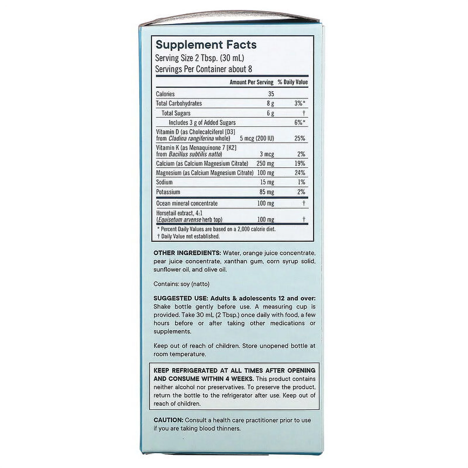 Flora, Bone Health+ with Calcium, Magnesium, and Vitamins D & K, Liquid, 8 fl oz