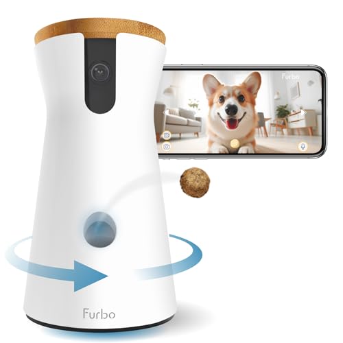 Furbo 360° Cat Camera - Unlock Camera & Smart Features w/Paid Plan: Home Security & Pet Safety Alerts, Rotating Treat Dispenser w/Speaker, Smart Cam w/Phone App (Subscription Required, 3mo Minimum)
