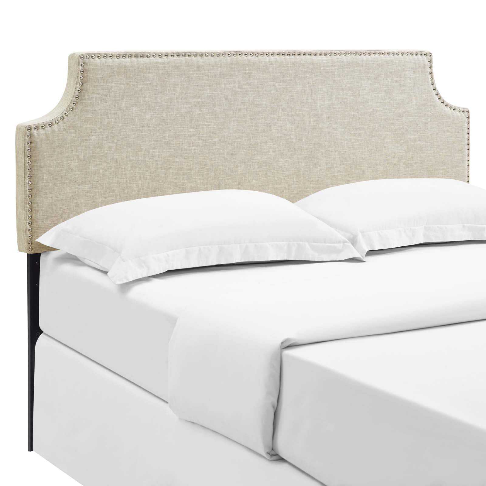 Modway Laura Queen Upholstered Fabric Headboard in Beige