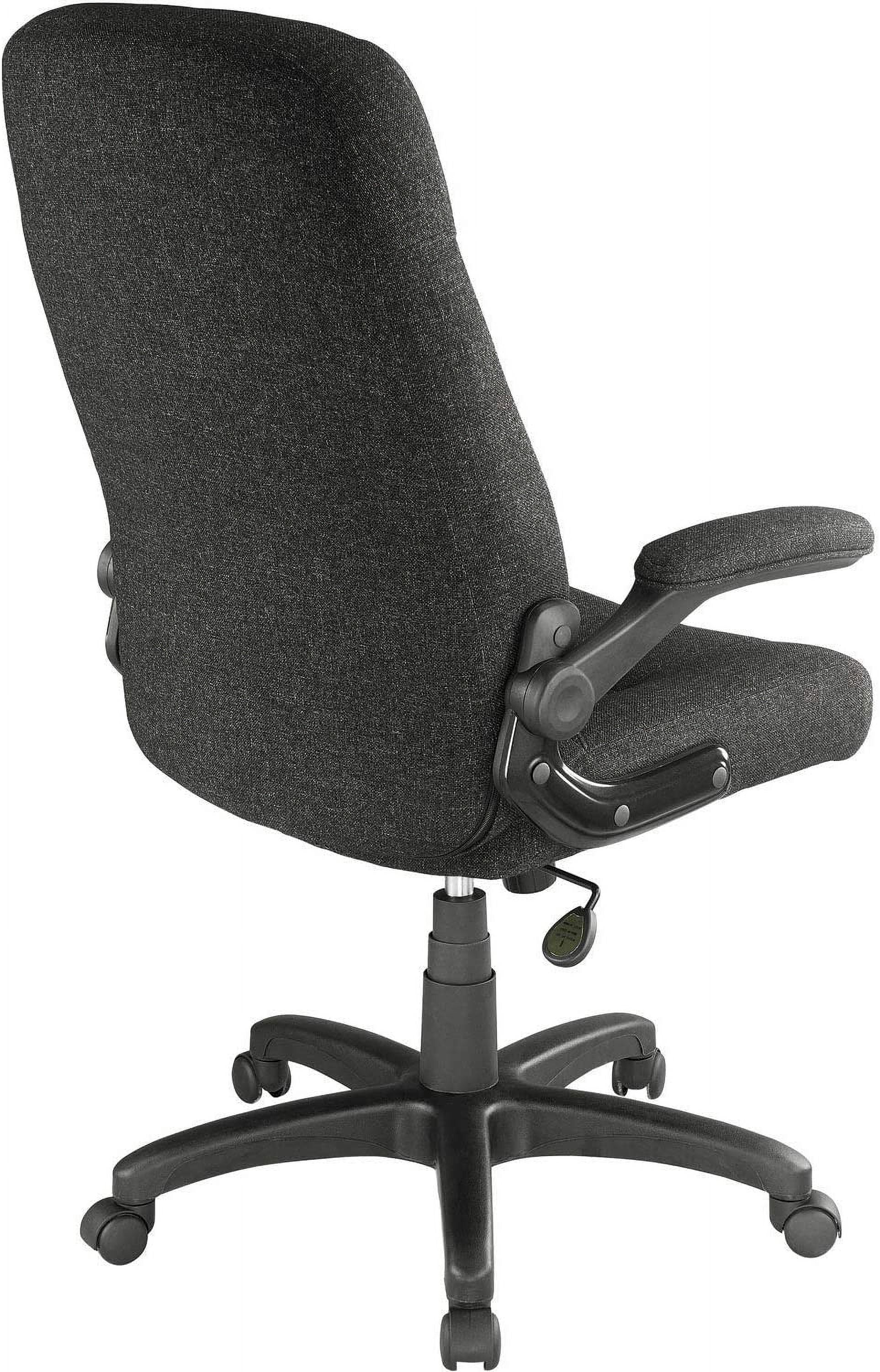 Executive Chair with Arms, Mid Back, Fabric, Black