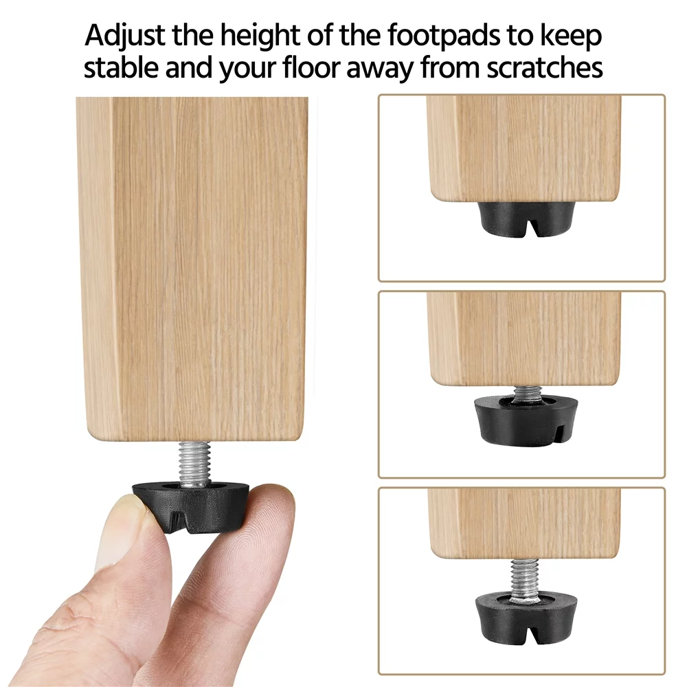 Easyfashion Modern Fabric Upholstered Dining Chair High Back, Set of 2, Blue