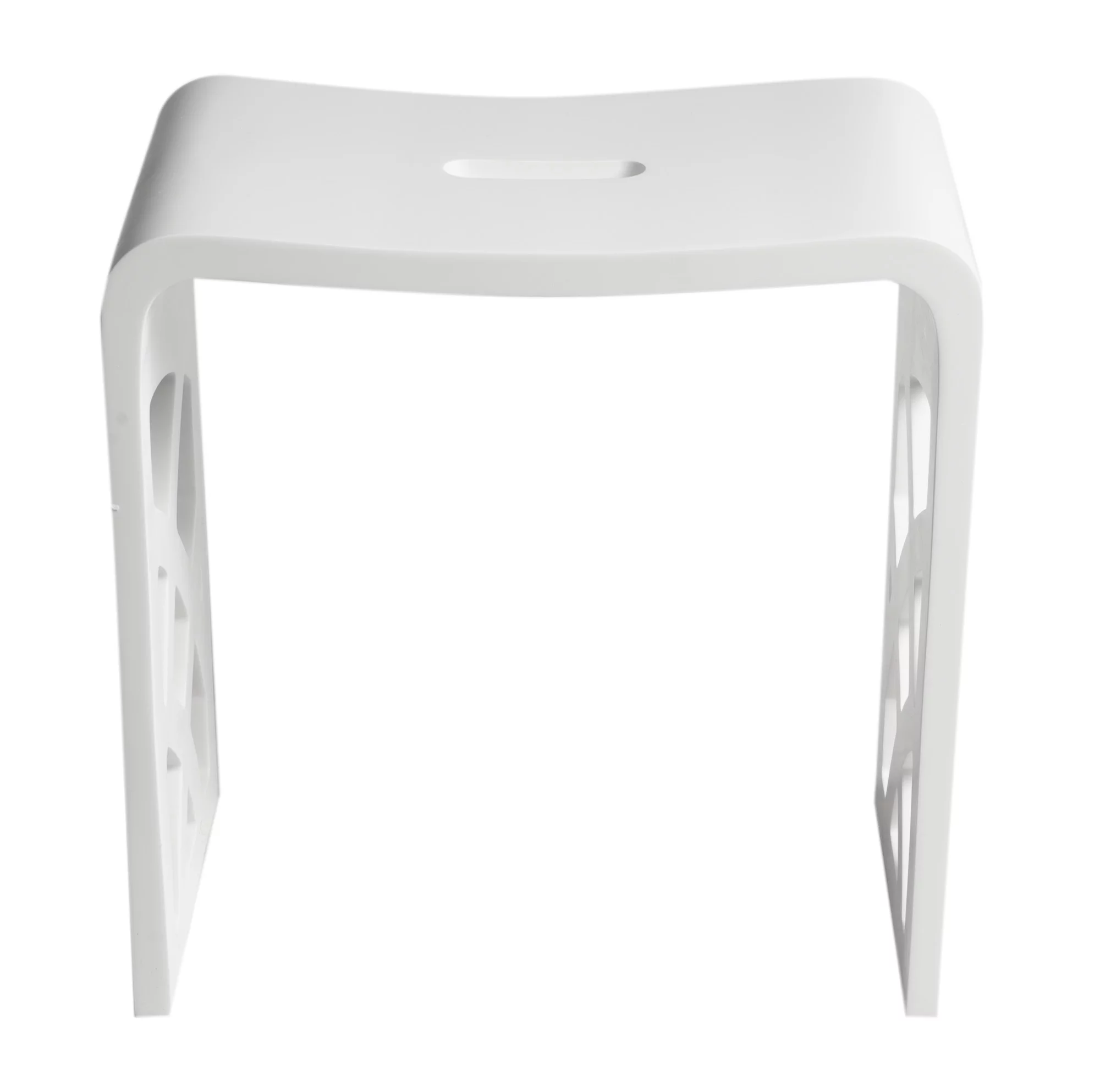 ABST88 Designer White Matte Solid Surface Resin Bathroom / Shower Stool