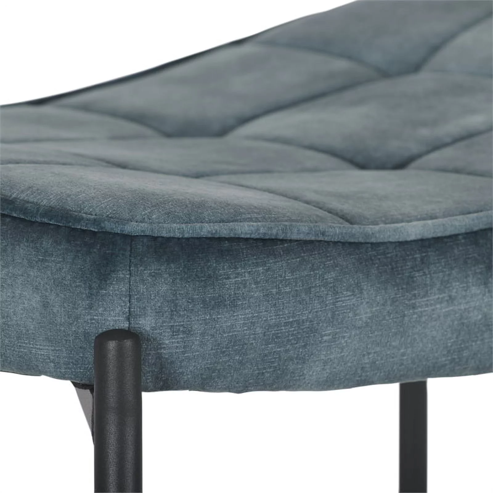 Charlotte Dark Teal Blue Velvet Fabric Wingback Accent Chair with Stool