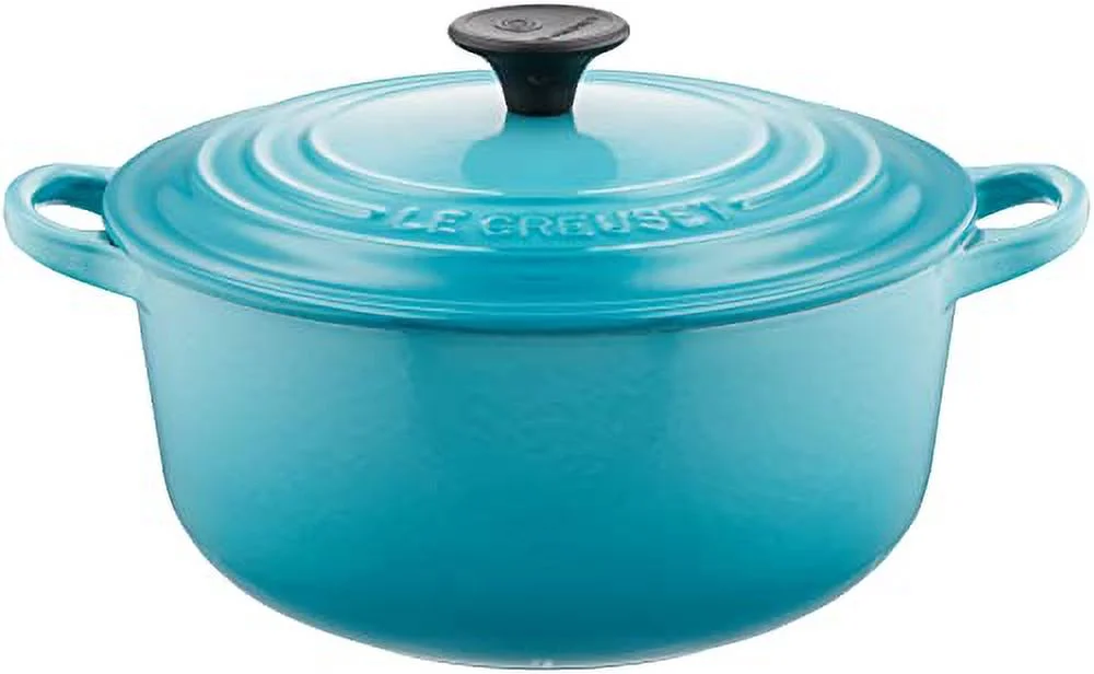 [Recipe Book Included] Le Creuset Casting Enamel Pot Two-handed Pot Anhydrous Pot Iron Pot Cocotte Rondo 20 cm Caribbean Blue Gas IH Oven Dishwasher Safe