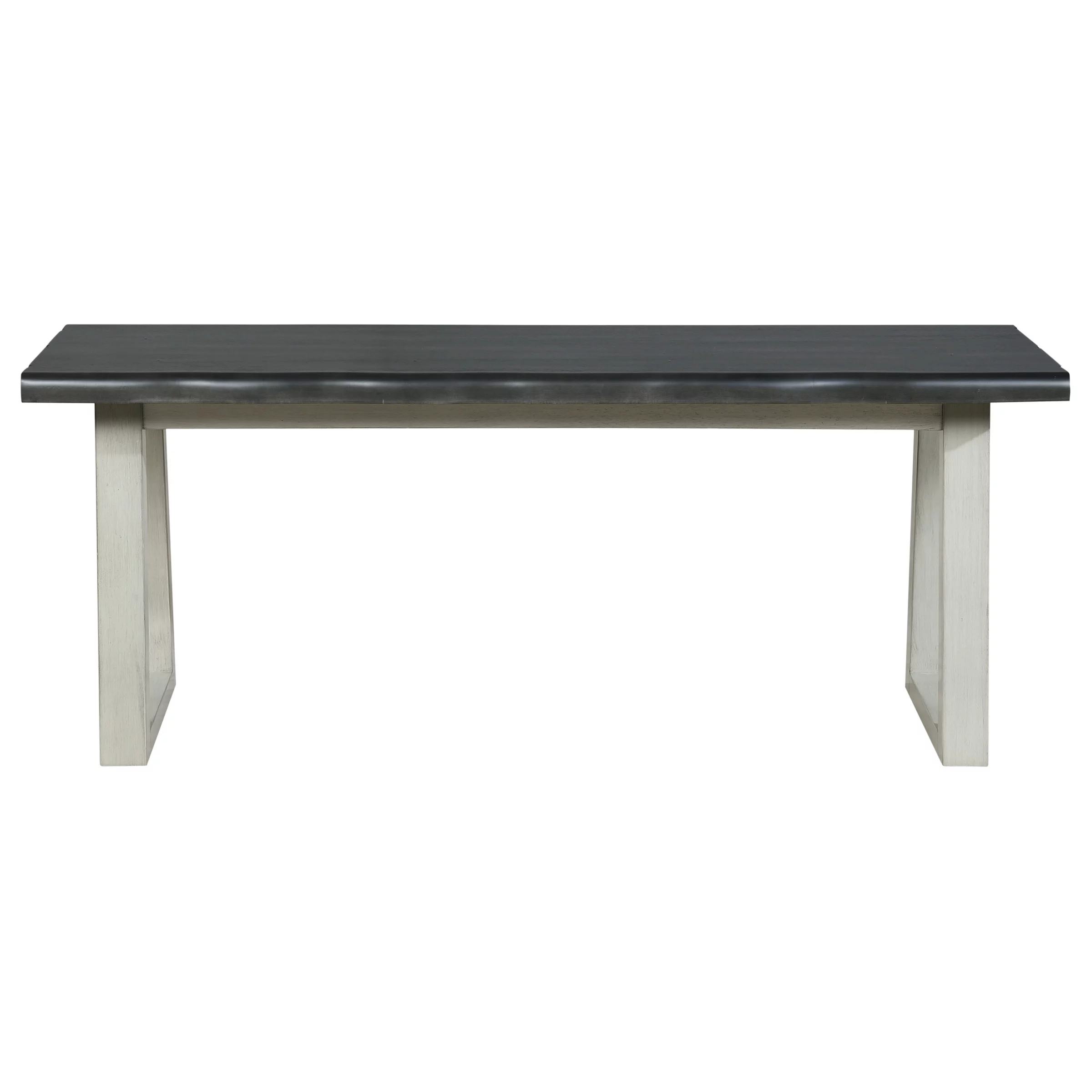 Weston Bench in Charcoal Engineered Wood with Light Gray Base