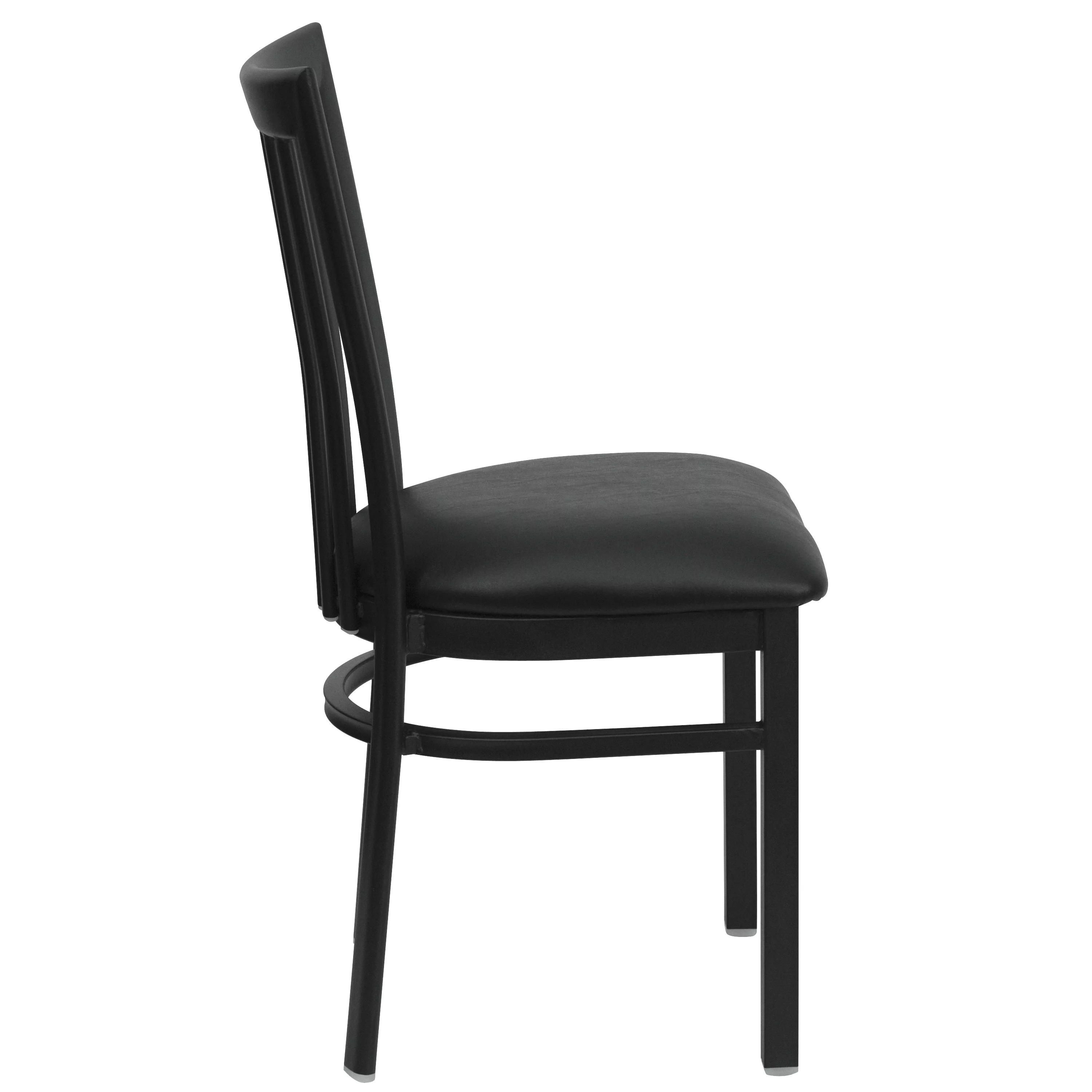 Flash Furniture HERCULES Series Black School House Back Metal Restaurant Chair - Black Vinyl Seat