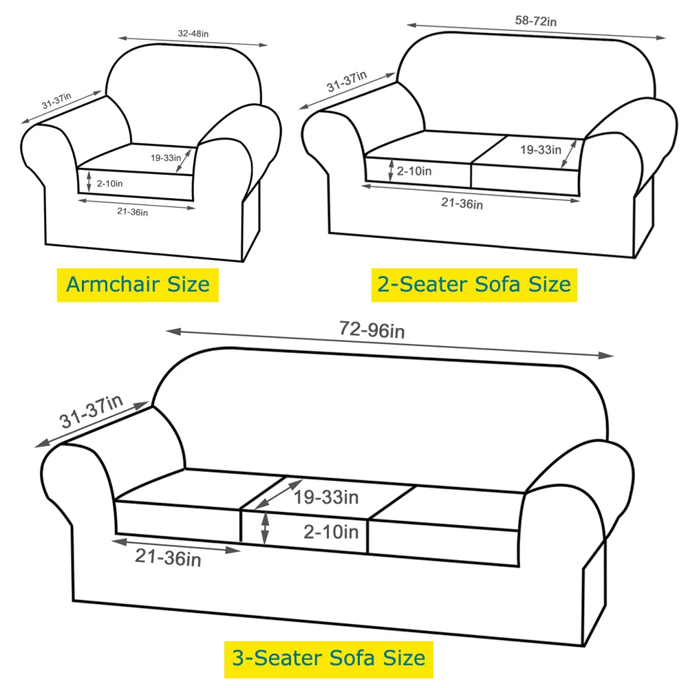 TOPCHANCES Velvet Plush Sofa Covers, Armhair Loveseat Couch Slipcover with Separate Cushion Cover (Gray Blue, For 3-Seater Sofa)