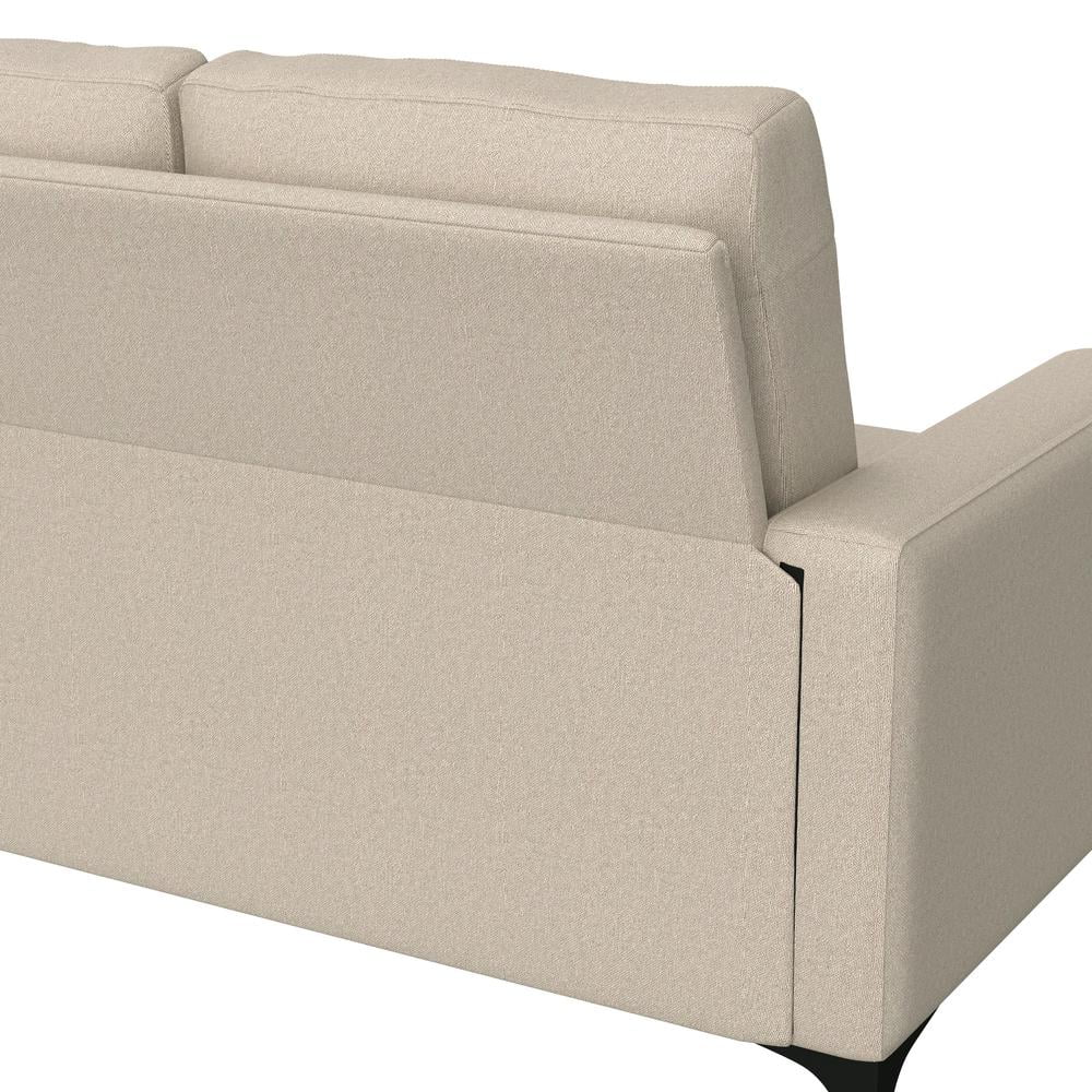 Hillsdale Matthew Fabric Upholstered Reversible Chaise Sectional Oatmeal Beige