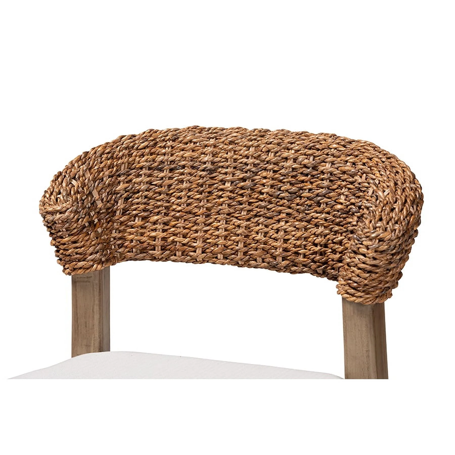 Baxton Studio Chloe Modern Bohemian Walnut Brown Finished Mahogany Wood and Natural Rattan Dining Chair