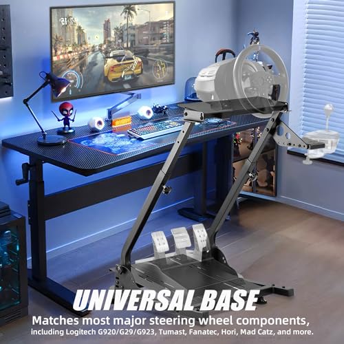 Racing Wheel Stand，Height Adjustable Steering Wheel Stand Racing Simulator Cockpit for Logitech G920 G29 G923 G27 G25, Thrustmaster T300RS TX F458 T500RS T150 Xbox PS4 PS5 PC