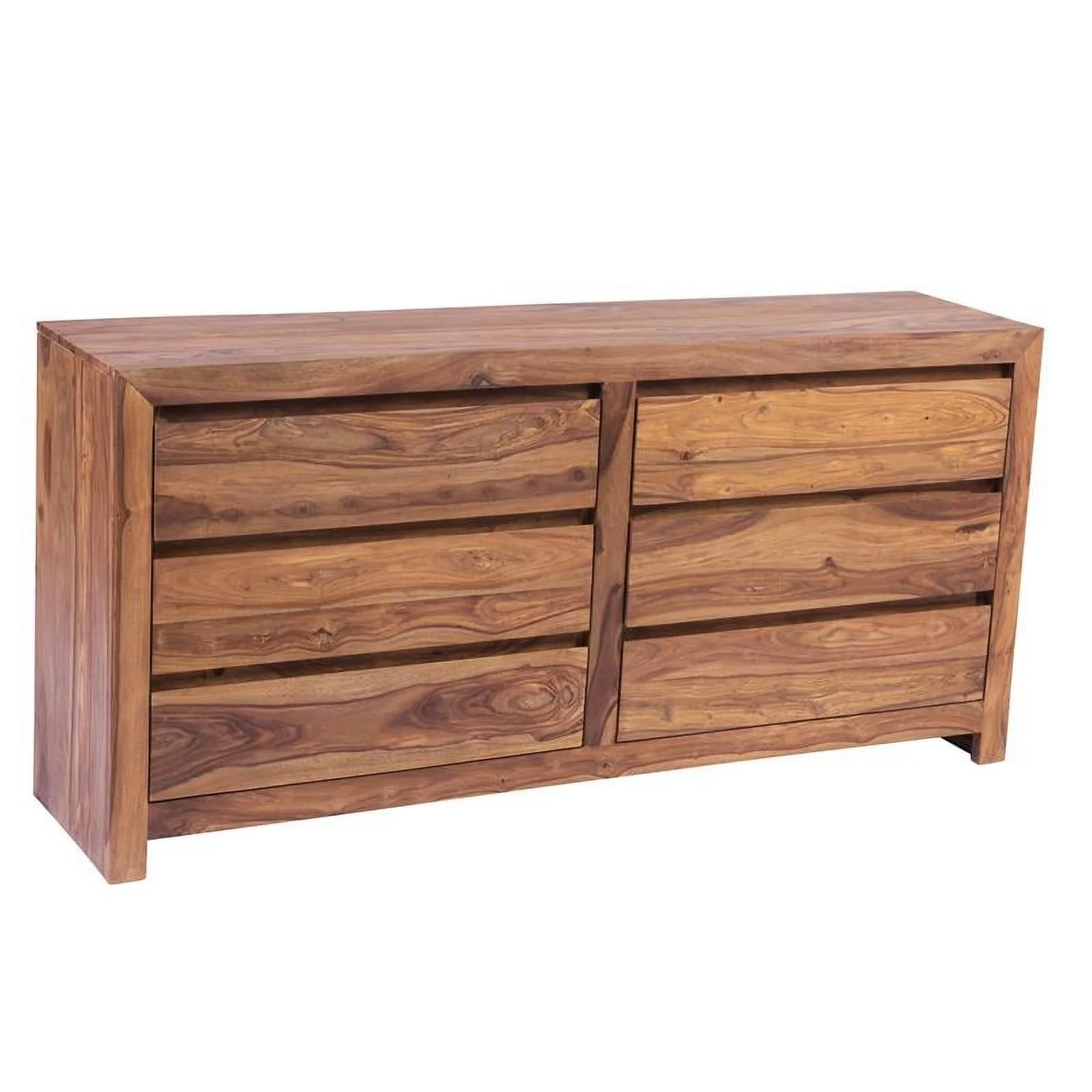 Urban Mid-Century Modern Sheesham Wood Bedroom Dresser - Natural