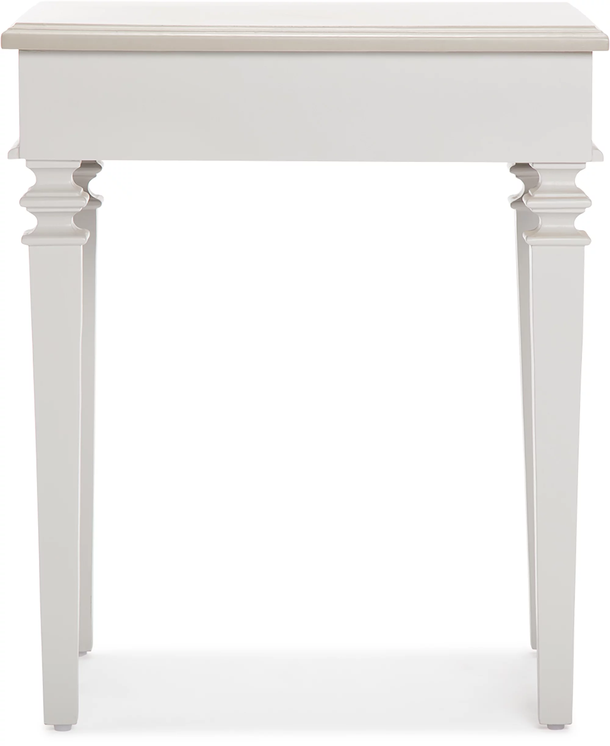 Finch Benson Traditional Solid Wood End Table Nightstand with Drawer, Light Gray