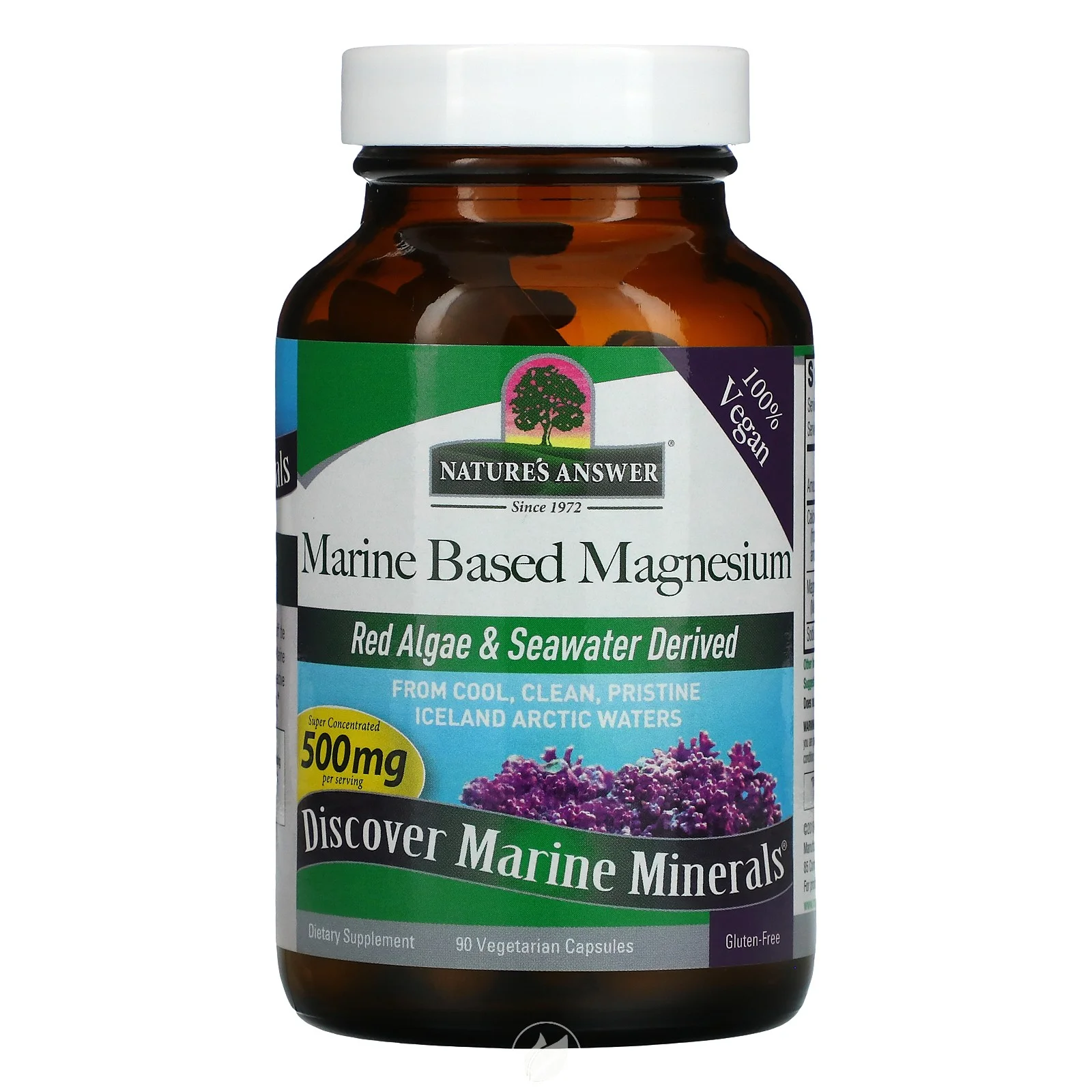 Nature's Answer, Marine Based Magnesium, 500 Mg, 90 Vegetarian Capsules, Pack of 2