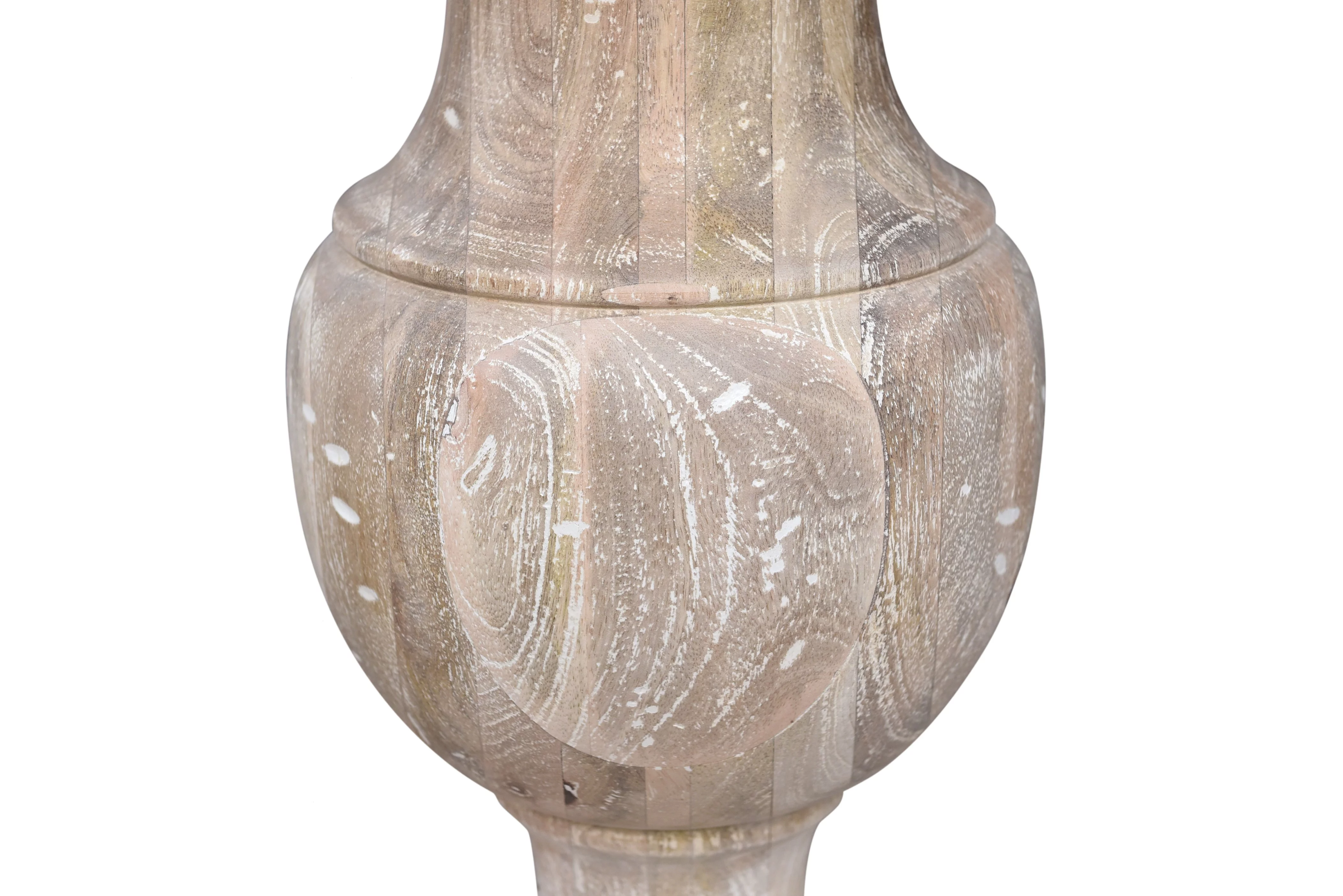 Ox Bay Berkley Modern Distressed Handmade Marble and Solid Wood Pedestal Side End Table, 22