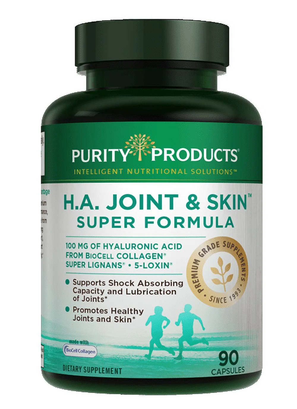 H.A. Joint and Skin Super Formula - Purity Products - BioCell Collagen w/ Hyaluronic Acid Supports Healthy Joint Flexibility, Healthy Synovial Fluid, and Joint Lubrication - 5-Loxin - 90 capsules