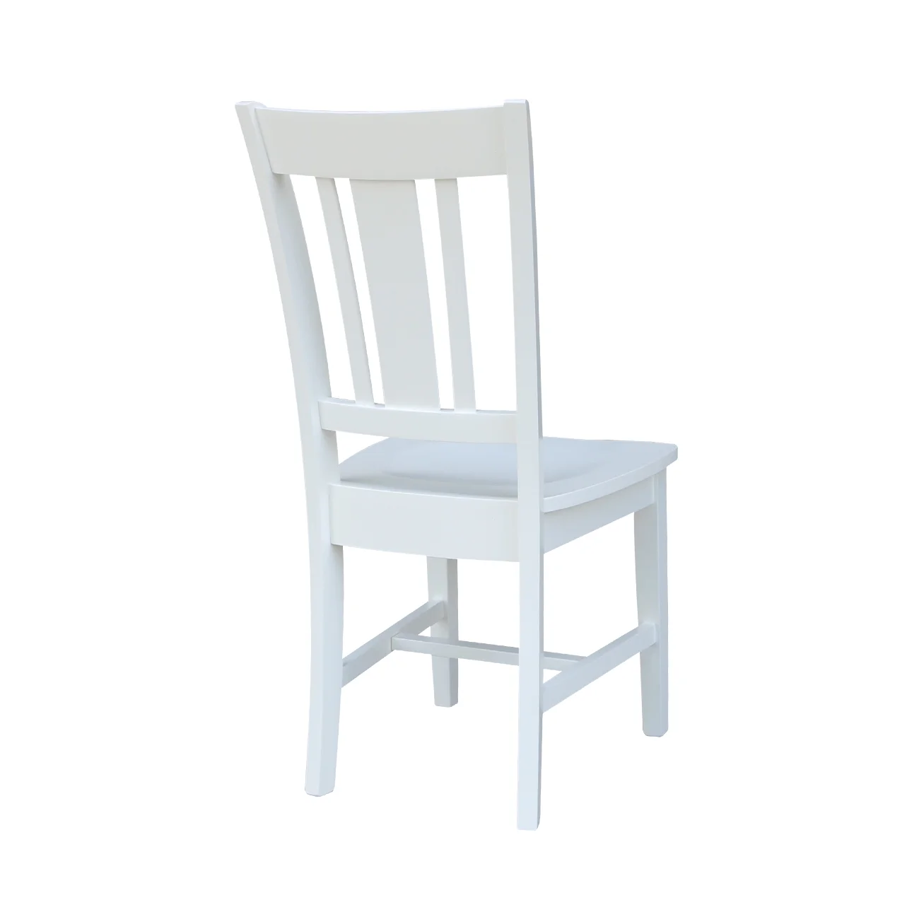 Set of Two San Remo Solid Wood Splatback Chairs in White