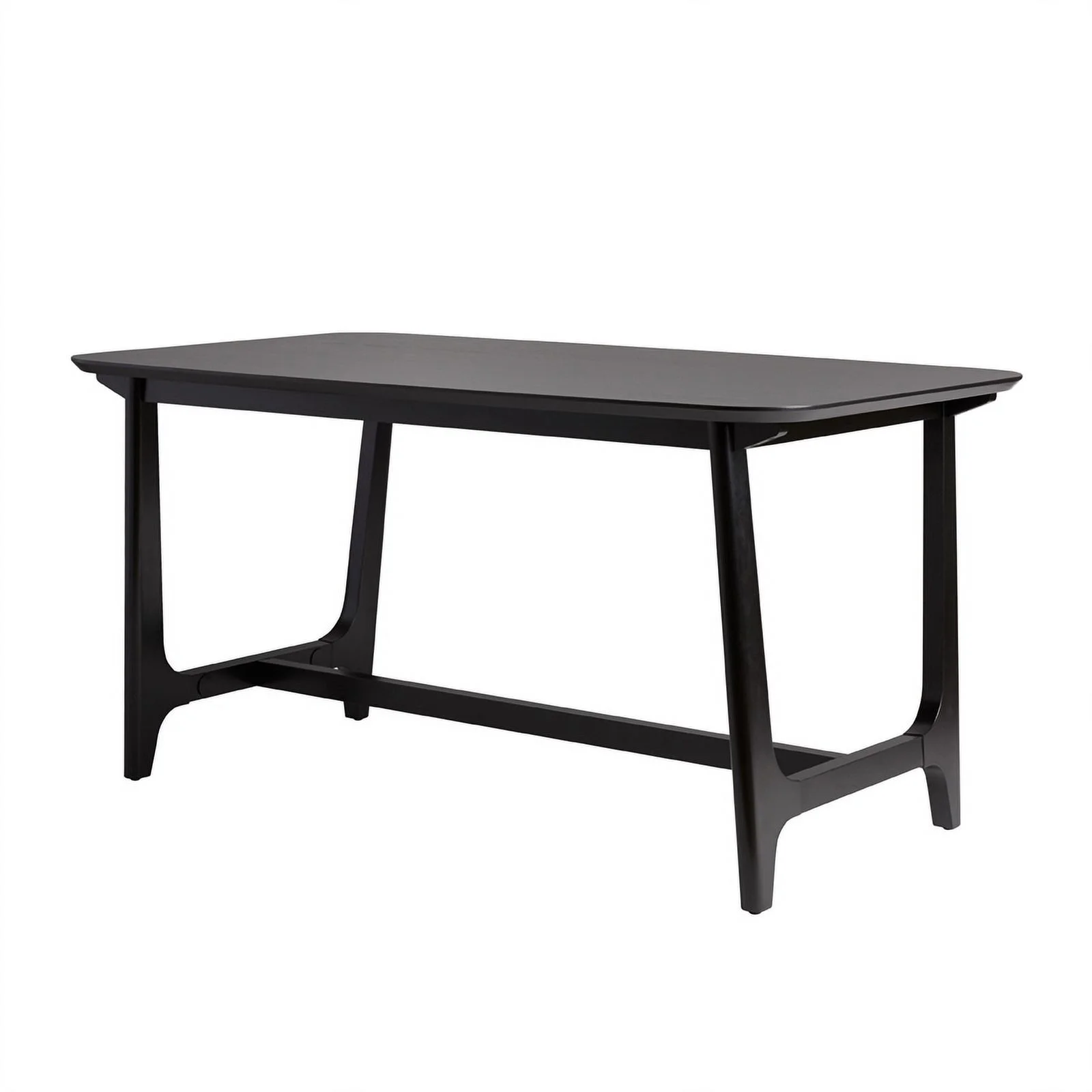 Pemberly Row Modern Solid Wood Trestle Base Dining Table - Black Ash