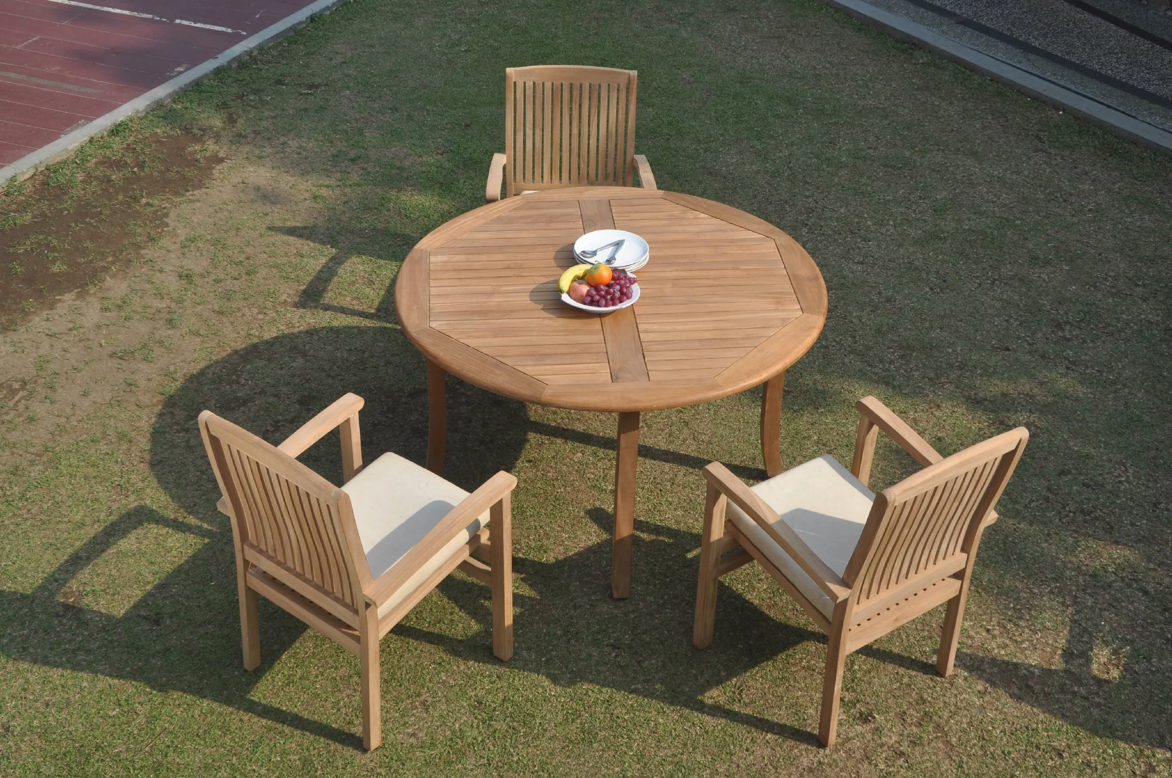 Grade-A Teak Dining Set: 3 Seater 4 Pc: 52