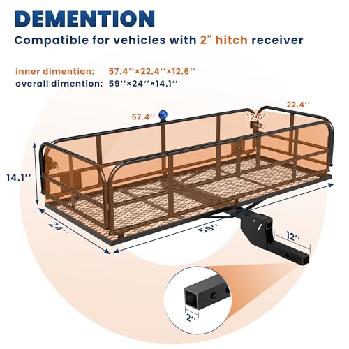 500 Lbs Folding Rack Hitch Mount Cargo Carrier, 2