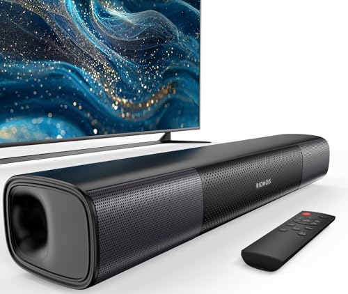 Sound Bar for Smart TV, Bass Boost and Crisp Vocals,Bluetooth Soundbar for TV/PC/Gaming/Projectors,Optical/AUX/Wall Mount,17inch
