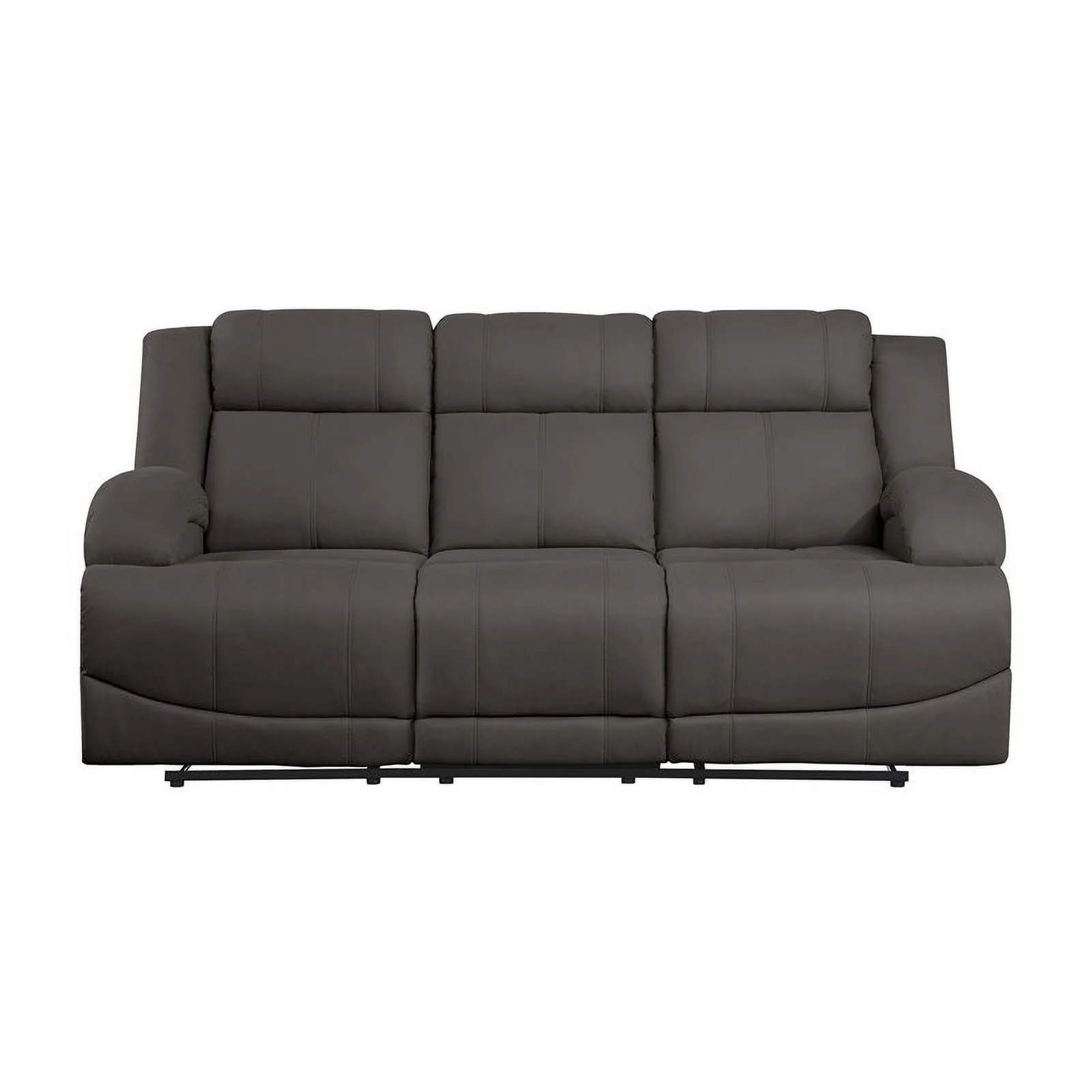 Lexicon Camryn Traditional Wood & Fabric Double Reclining Sofa in Chocolate