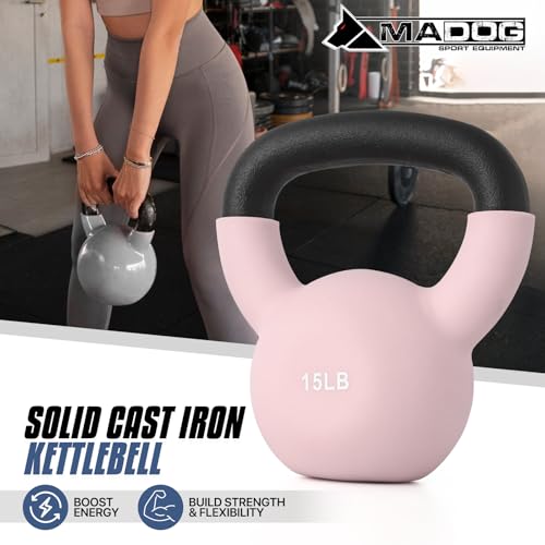 MADOG Neoprene Coated Kettlebells, Strength Training Hand Weights