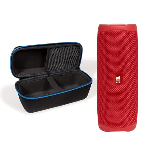 JBL Flip 5 (Black) + Bundle with divvi! Protective Hardshell Case