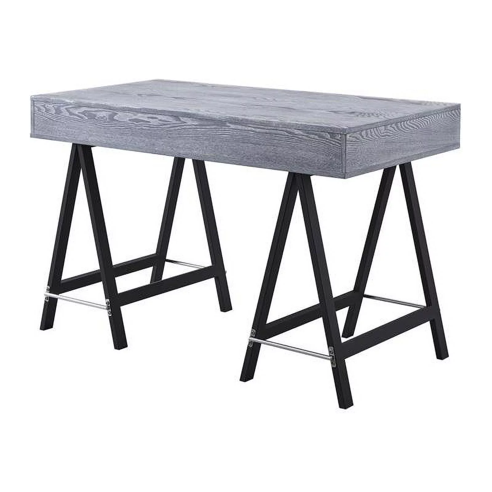Posh Living Alleyne 2-Drawers Rectangle Wood Writing Desk in Gray