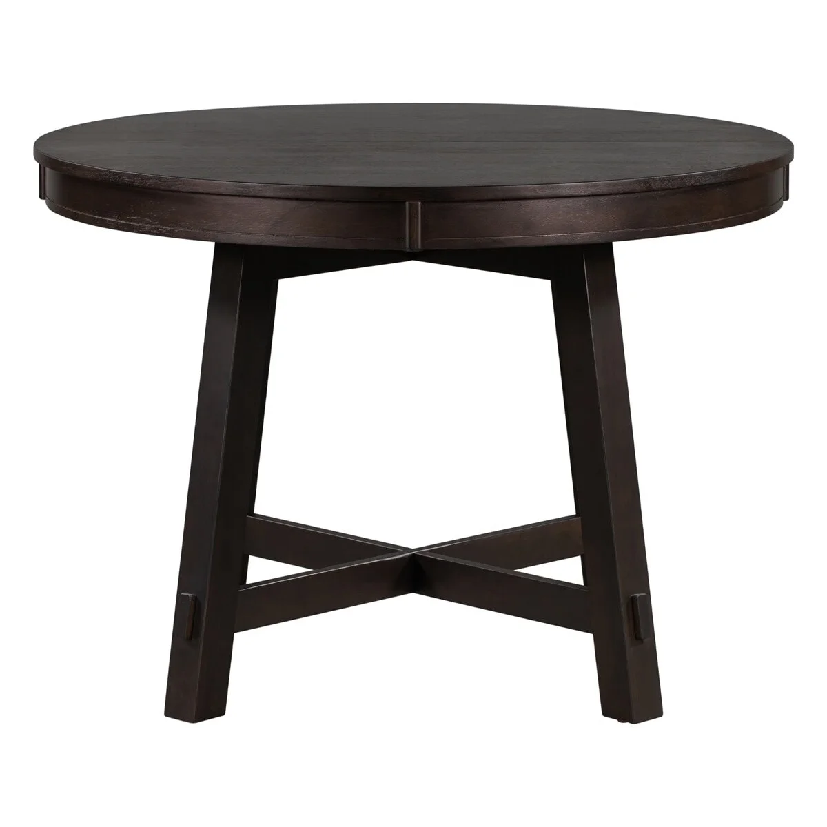 MERAX  Farmhouse Round Extendable Dining Table Espresso