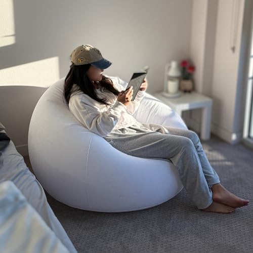 45x45x28 Inflatable Beanless Bean Bag Chair Lounge Sofa - Black