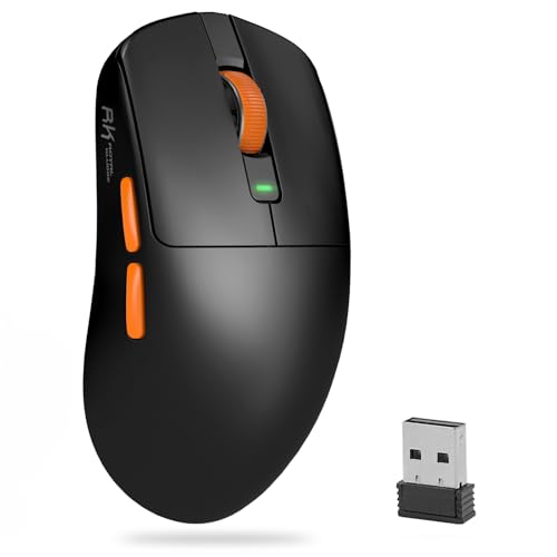 RK ROYAL KLUDGE RK M30 Wireless Gaming Mouse, 24000 DPI, 43g Ultra-Lightweight, PAW3311 Sensor, 2.4G/Bluetooth/USB-C Rechargeable Wireless Mouse with 5 Programmable Buttons for PC/Mac, Black