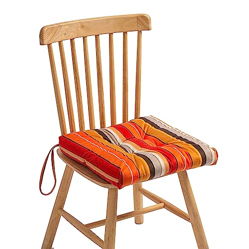 2-Pack Outdoor/Indoor Wicker Patio Seat Cushion Pad with Ties - Dining Chair Cushion, 17