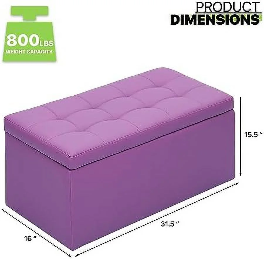 Rectangle Living Unfold  Bench Footstools Seat End Coffee Table Ottoman  Black